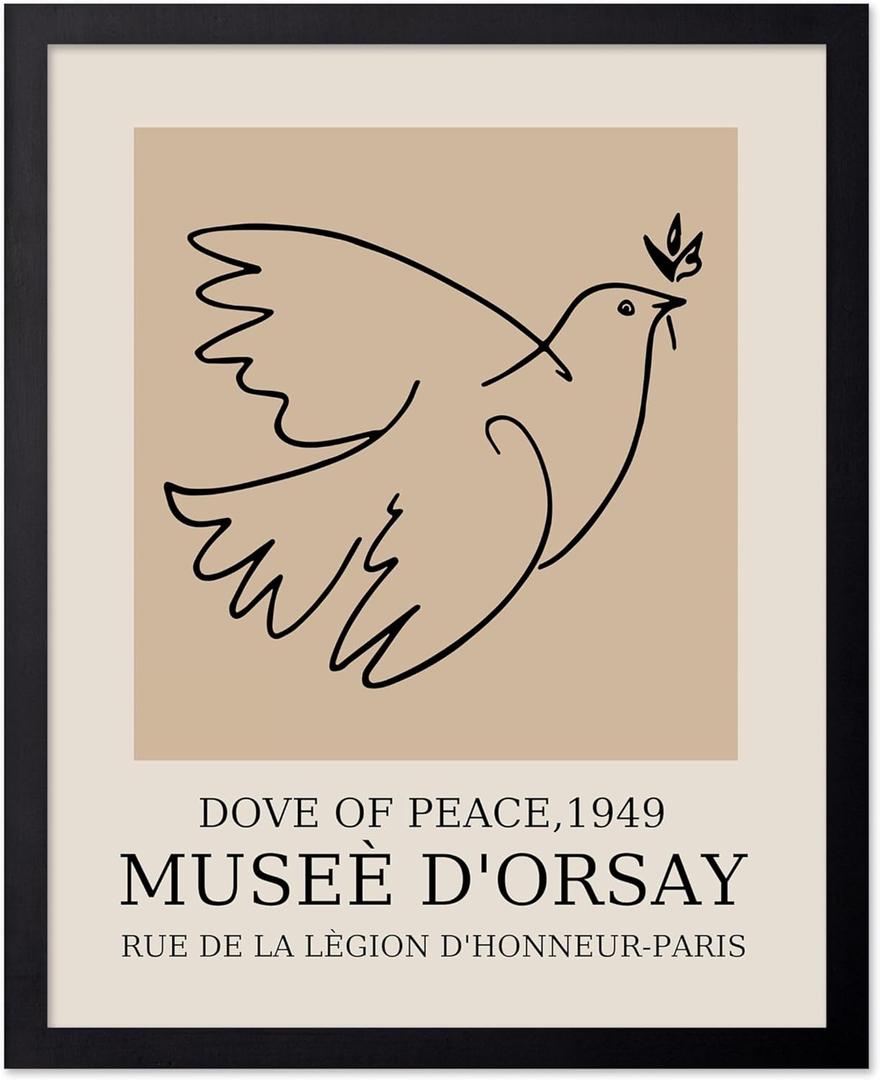Poster Master Vintage Poster - Dove Print - Bird Art - Line Drawing - Sketch Art - Gift for Boys, Girls & Animal Lover - Minimal Decor for Kid's Room or Nursery - 8x10 UNFRAMED Wall Art (Pigeon)