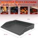 Upgraded 23"x16" Enamelled Cast Iron Griddle, 2.56" High Sidewalls, Heavy-Duty Nonstick Flat Top with Dual Handles, Universal for Gas/Charcoal Grill & Stove Top