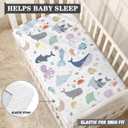 Sea Animals Fitted Crib Sheet for Boys Girls Fish and Octopus Baby Sheet for Standard Crib and Toddler Corals Nautical Aquatic Shells Nursery Bed Mattress Sheets 28"x52"