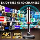 TV Antenna for Smart TV Indoor, 2024 Newest Antenna with Strong Magnetic Base, 360&Long Range Reception TV Antenna for Local Channels, Easy Setup Antenna for TV Without Cable (Black+Red)