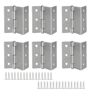 Half-Surface Hinges 3" Chest Hinges，6 Pack Offset Door Hinge with 36 Screws，1.8 mm Thickness Max Load 66 lb for Expandable Door, Cabinet, Furniture Vintage Jewelry Chest（Silver）