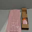 MEETION Wireless Keyboard and Mouse, Full-Sized Cordless Keyboard with Wrist Rest, 3 DPI Adjustable Mouse, Keyboard and Mouse Set with 2.4GHz USB Receiver, for PC/Computer/Laptop/Windows/Mac, Pink