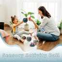 2 x Sensory Activity Board Upgraded- 3D Sensory Activity Ball,Stress Relief Toy,Silicone Fidget Toy for Stress Relief,Anxiety,Autism,ADHD,Kids 3+ & Adults,with Travel Storage Bag & 16 Strings (Blue) (Sphere)