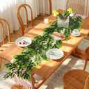 20Pcs Artificial Greenery Stems Leaves, 26'' Fake Ficus Garland Spray Plants Faux Greenery Leaf for Centerpieces Wedding Arch Flower Bouquet Table Home Decoration (20Pcs, 26inches)