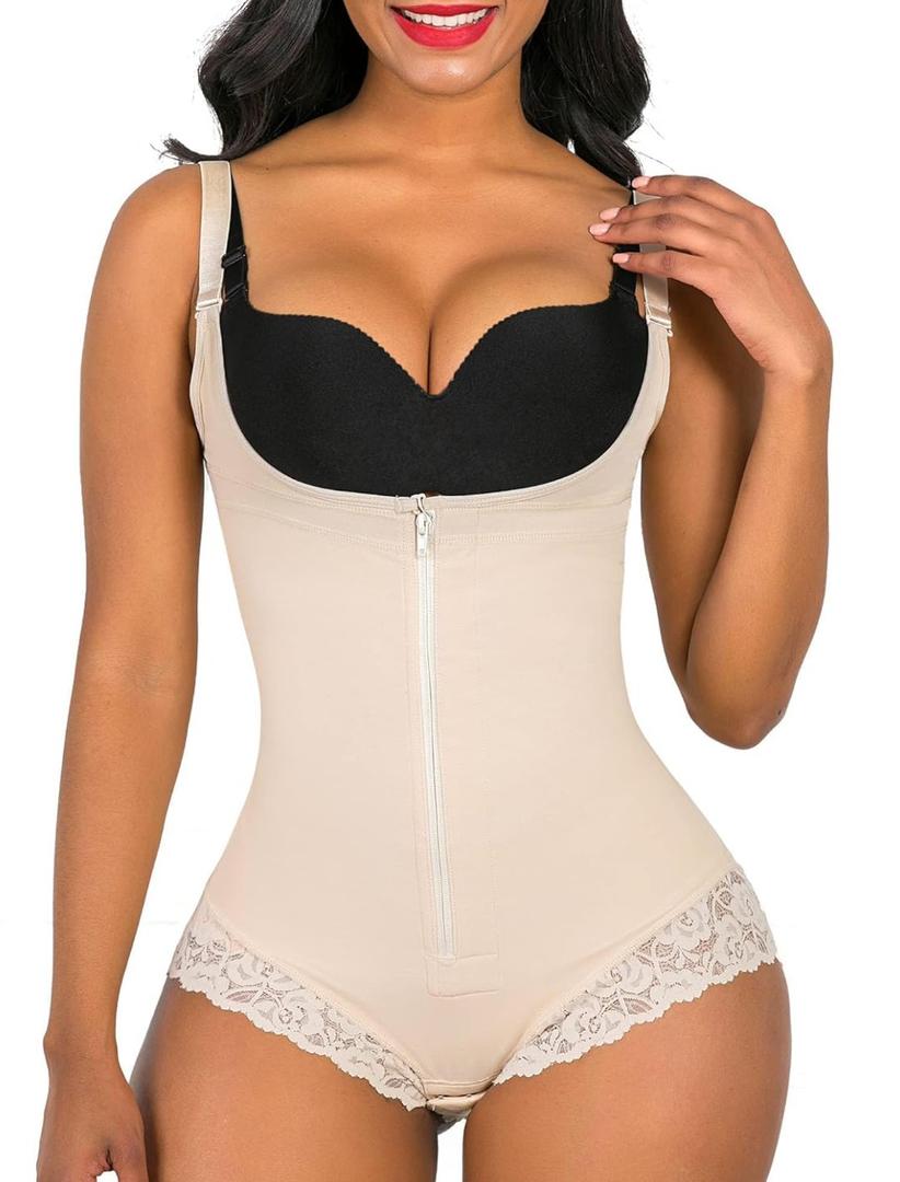 SHAPERX Women's Fajas Colombianas Shapewear Postpartum Tummy Control Body Shaper Butt Lifter Bodysuit Large