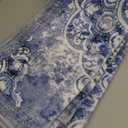 Boho Kitchen Rug Set, 3pcs Non Slip Bohemian Kitchen Rug, Washable Kitchen Floor Mat, Indoor and Outdoor Entryway Floor Mat, Foot Mat, Living Room Area Rug, Home Decoration (Blue Flower)