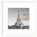 upsimples 12x12 Picture Frame, Display Pictures 8x8 with Mat or 12 x 12 Without, Wall Hanging Square Frames, White, 2 Pack