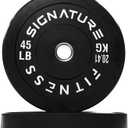 Fitvids 2" Olympic Bumper Plate Weight Plates with Steel Hub, 45LB, Pair