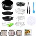 Air Fryer Accessories Kit - 12pcs Universal for 4, 4.2, 5, 5.5, 5.8 QT Gowise Cosori Phillips Ninja Cozyna Air Fryer