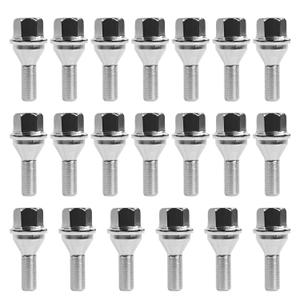 CHENACC M12x1.25 Wheel Lug Bolts, 20PC 17mm Hex Solid ET Chrome Studs, 22mm Shank One-Piece Design Chrome Studs for Dodge Hornet 2023+, Fiat 500/500L/500X Factory Wheel; Replacement 68296586AA
