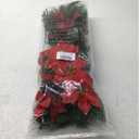 Hotop 6 Pcs Christmas Artificial Poinsettias Florals 19.6 Inch Large Christmas Poinsettia Decorations Red Green Christmas Flower Picks Stem for Christmas Tree Ornament Wreath DIY Xmas Party Decor