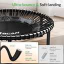 BCAN 550 LBS Foldable Mini Trampoline, 48" Fitness Trampoline with Bungees, U Shape Adjustable Foam Handle, Stable & Quiet Rebounder Trampoline for Adult Indoor/Outdoor Workout