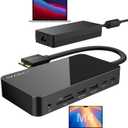 iVANKY FusionDock 1 M4 MacBook Pro Docking Station with 150W Power Adapter, 12-in-2 Dual 4K@60Hz Monitor Dock for MacBook M1/M2/M3 Pro/Max Display Dock 2HDMI 2.0, 96W PD, 6 USB, Ethernet SD/TF Audio