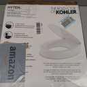 KOHLER 25876-0 Hyten 3" Height, Elevated Soft Close Round Toilet Seat, Contoured Seat with Grip-Tight Bumpers, Quick-Attach Hardware, White