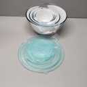 YUANYE 5 Pack Glass Mixing Bowls with Lids Set (5/2.5/1.5/0.9/0.6QT), Thick Glass Large Salad Bowl Set, Nesting Kitchen Bowls for Serving, Prepping, Cooking and Baking, Dishwasher,Oven,Microwave Safe