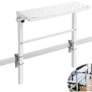 Boat Lift Step-Over Heavy Duty Metal Boat Dock Steps with Reinforced Crossbar, Non-Slip & Removable Marine Boat Boarding Platform for Boat Lift & Dock