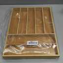 Bamboo Silverware Organizer, Bamboo Kitchen Drawer Cutlery Organizer, Utensil Holder, Flatware Organizer Tray (15.8"x11.7"x1.6")