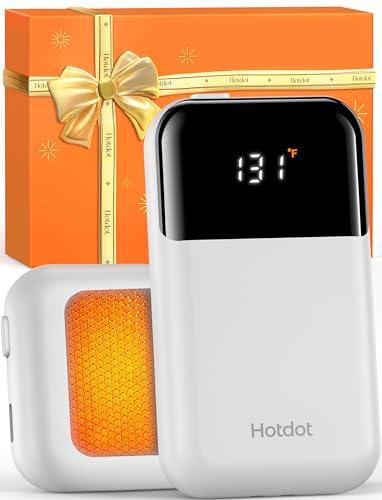 AI Hand Warmers Rechargeable 2 Pack, 4 Heat Levels (104–131°F), Real-Time Temp & Battery Display, Electric Hand Warmers, Fast Heating, Fits in Gloves/Pocket, Gifts for Women & Men