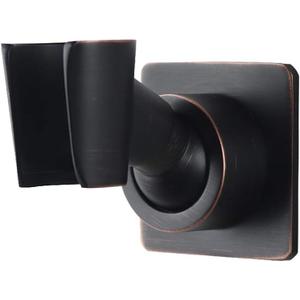 Brass Oil-Rubbed Bronze Shower Wand Holder - Adjustable Handheld Shower Head Bracket - Drill Free Glue Installation