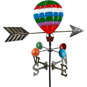 Stargarden Weather Vane, Hot Air Balloon Weathervane, 41.7 Inches Decorative Wind Vanes, Colorful Metal Yard Art Weather Vanes for Yard, Patio, Lawn, Porch Decor