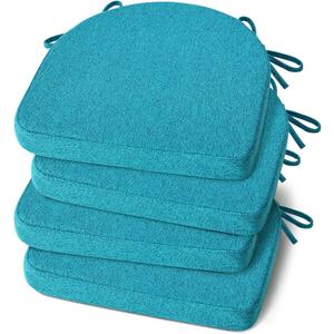 4 Pack Memory Foam Cooling  Kitchen Chair Cushions Set of 4, Non-Slip Dining Chair Cushions with Ties and Machine Washable Cover