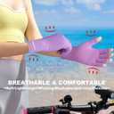 2 Pairs Arthritis Gloves for Women for Pain, Compression Gloves for Carpal Tunnel Relief, Rheumatoid Osteoarthritis, Fingerless Gloves for Women and Men, Typing (Grey + Purple, Medium)