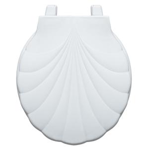 Centoco Lift-Off, Round Toilet Seat, Lift and Clean, Shell Design, Closed Front with Cover, Plastic, Made in the USA, HP30SLC-001, White