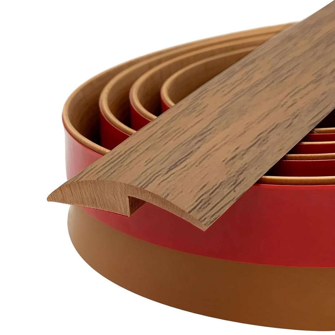 Carpet Floor Transition Strip, Self-Adhesive Carpet to Tile Transition Edging Trim Suitable for Door Threshold/Wood Floor, Cover Height Within 5mm  Brown(20Ft) (20Feet)