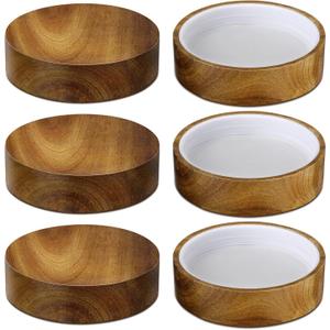 6 Pieces 3.75 Inch Wooden Mason Lid Canning Jar Lid Bottle Molded Screw Replacement Lids Wide Mouth Glass Yogurt Jar Lids for Jar Spice Cap Home Kitchen Practical Sealing Utensil Kit