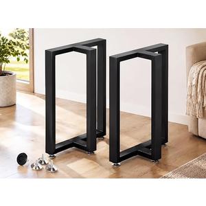 Metal Table Legs Heavy Duty T Shape Metal Desk Legs 28” Height 24” Wide Industrial Table Legs, Black Table Legs, Modern Table Legs Set of 2