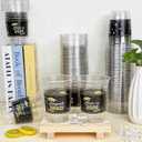 Graduation Cups 2026, Class of 2026 Cups, 48 Pack 16 oz Clear Plastic Graduation Cups, Black and Gold Congrats Grad Disposable Cups for Graduation Party Supplies