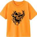 Halloween Shirts for Kids Toddler Boys Girls Pumpkin Shirts Ghost T-Shirts Clothes Short Sleeve Cotton Tee 2-8T (Orange)