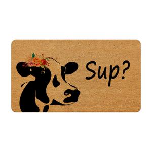 Funny Cow Coir Welcome Matt