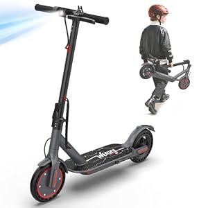 WERHY Foldable Kids Electric Scooter, 350W Motor, Max 12/ 16Miles Long Range, 19 MPH Max Speed, 8.5" Solid Tire, Lightweight Foldable E-Scooter with Dual Braking, Digital Display, Cruise Control