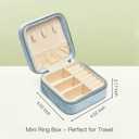 TAIMY Plush Velvet Travel Jewelry Box, Small Travel Jewelry Case, Portable Mini Jewelry Travel Organizer Boxes for Rings Earrings Necklaces Bracelets(Light Blue,No Mirror)