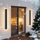 2-Pack 36inch Modern Outdoor Wall Light Exterior LED Long Wall Lighting Fixture, IP65 Waterproof Wall Lamps, Dimmable 30W 2700LM Black Wall Sconce, 3000K/4000K/5000K Selectable, ETL