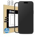 Mothca 2 Pack Matte Glass Screen Protector for iPhone 16 [6.1 inch] + 2 Pack Camera Lens Protector, AntiGlare & AntiFingerprint Case Friendly Tempered Glass Film, Bubble Free, Smooth as Silk