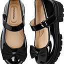 Toddler Mary Jane School Uniform Shoes Comfortable Girls Dress,  03-Black,8 Toddler
