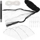 Pond Cover Net 10.5x10.5FT Pond Dome with PVC Support rods Leaf Net and Ground Studs for Pond and Garden