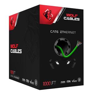 WOLF CABLES | Heavy-Duty CAT6 Ethernet Cable 1000ft | UTP, 23AWG, 550MHz | Stable & Remarkable Performance (Green)