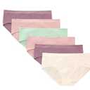 Hanes Girls' Hipster Underwear Pack, Seamless Comfort Tween Panties, Assorted Colors, 6-pack M