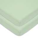 American Baby Company 2 Pack 100% Natural Cotton Fitted Pack and Play Sheets 39" x 27" - Soft & Breathable Pack N Play Sheets for Playard & Mini Crib Mattress, Celery, for Boys & Girls