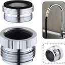 Ceaeso Faucet To Garden Hose Adapter With Aerator,Sink Faucet To Garden Hose Adapter For Bathroom/Kitchen,3/4" GHT Thread Chrome Finished