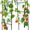 Lalahoni Garden Arch Trellis for Climbing Plants Outdoor, 80 Inch Tall Grape Trellis Metal Vine Plants Support Flower Vegetable Tomato, Cucumber Trellis for Raised Bed, Black
