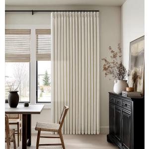 Neutral Beige Linen Curtains 84 Inches Long 2 Panels Set Pinch Pleated Flax Burlap Drapes for Living Room Bedroom Dining Pinch Pleat Back Tab Light Filtering Farmhouse Window Curtains 84 Inch Length