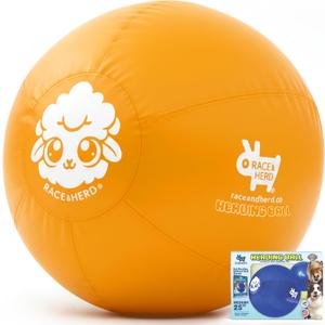 Race&Herd 25" Original XXL Herding Ball for Dogs - Herding Toys, Giant Dog Ball for Australian Shepherds, Border Collies - Durable Dog Outdoor Training Toy for Medium & Large Breeds (Gold)