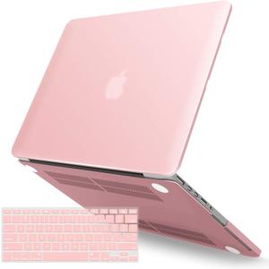 IBENZER Compatible with MacBook Pro 13 Inch Case 2015 2014 2013 end 2012 A1502 A1425, Hard Shell Case with Keyboard Cover for Old Version Apple Mac Pro Retina 13, Rose Quartz, R1301RQ+1 N