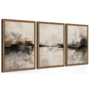 XLYFVLGF Vintage Abstract Landscape Wall Art Beige and brown Wall Decor Pictures Moody Neutral Tones Painting Modern Landscape Prints Artwork for Living Room Bedroom 16x24 Inch Set of 3