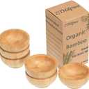 Dipping Bowls Set, Small Bamboo Pinch Bowls for Soy Sauce/Condiment/Snacks, Mini Serving Bowls for Charcuterie Board for BBQ/Entertaining, 1.4 oz Bamboo Wooden Ramekins