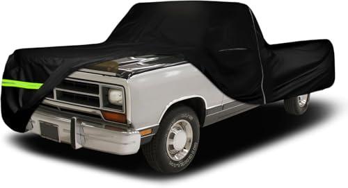 Waterproof Truck Cover Compatible with 1972-1993 Dodge Ram D/W Series D100/150/200/250/300 Standard Cab Long 8ft Bed, 420D All Weather Truck Covers with Zipper Door for Snow Rain Protection